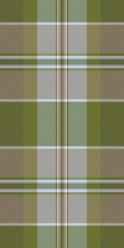 Subtle olive green and beige plaid pattern. Perfect for textile design, website backgrounds, or apparel. Evokes a sense of calm and natural elegance. vector