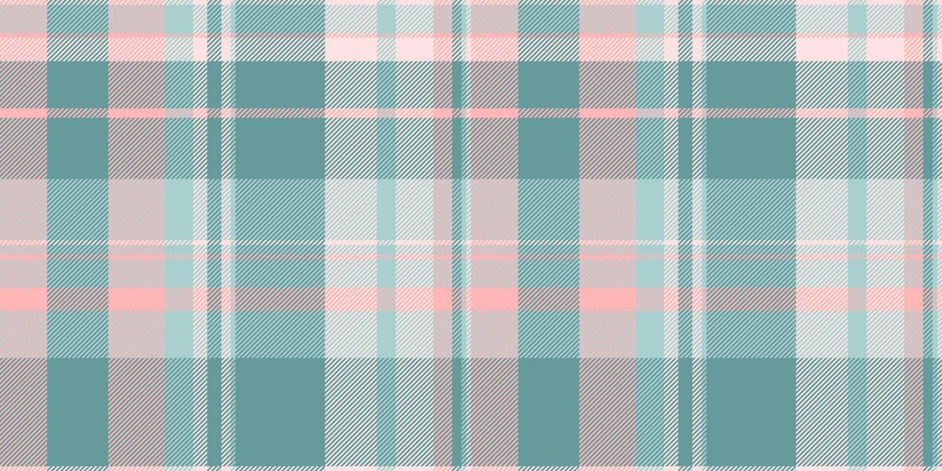 Outline textile fabric check, bandanna plaid seamless. Marketing pattern background tartan texture in light and teal colors. vector