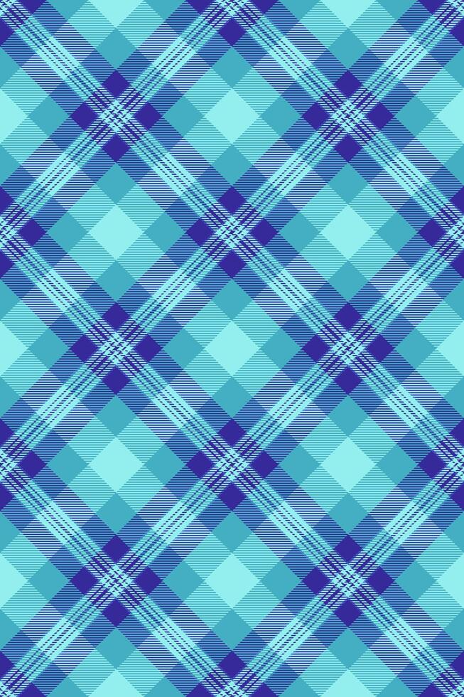 Deep texture background textile, menu fabric check seamless. Invite tartan plaid pattern in teal and cyan colors. vector