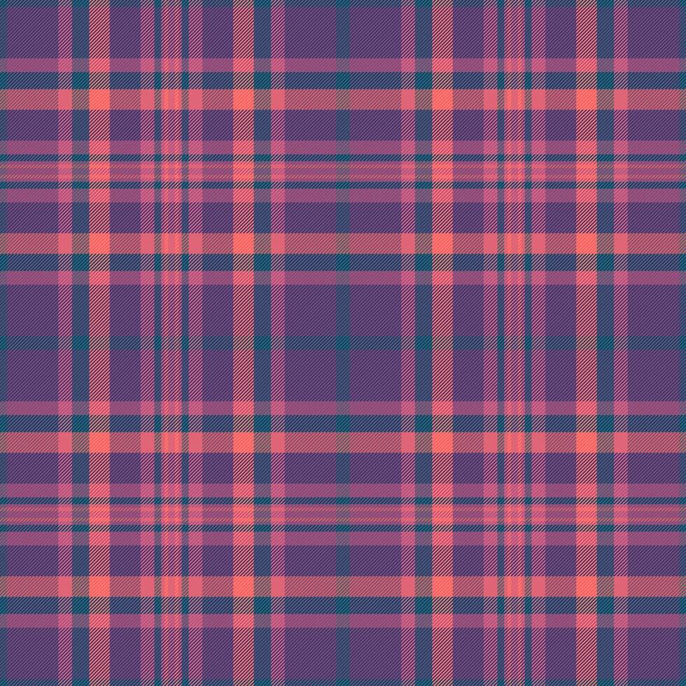 Elegant coral and purple plaid pattern. Perfect for textile design, fashion, website backgrounds, or any project needing a sophisticated, textured feel. vector