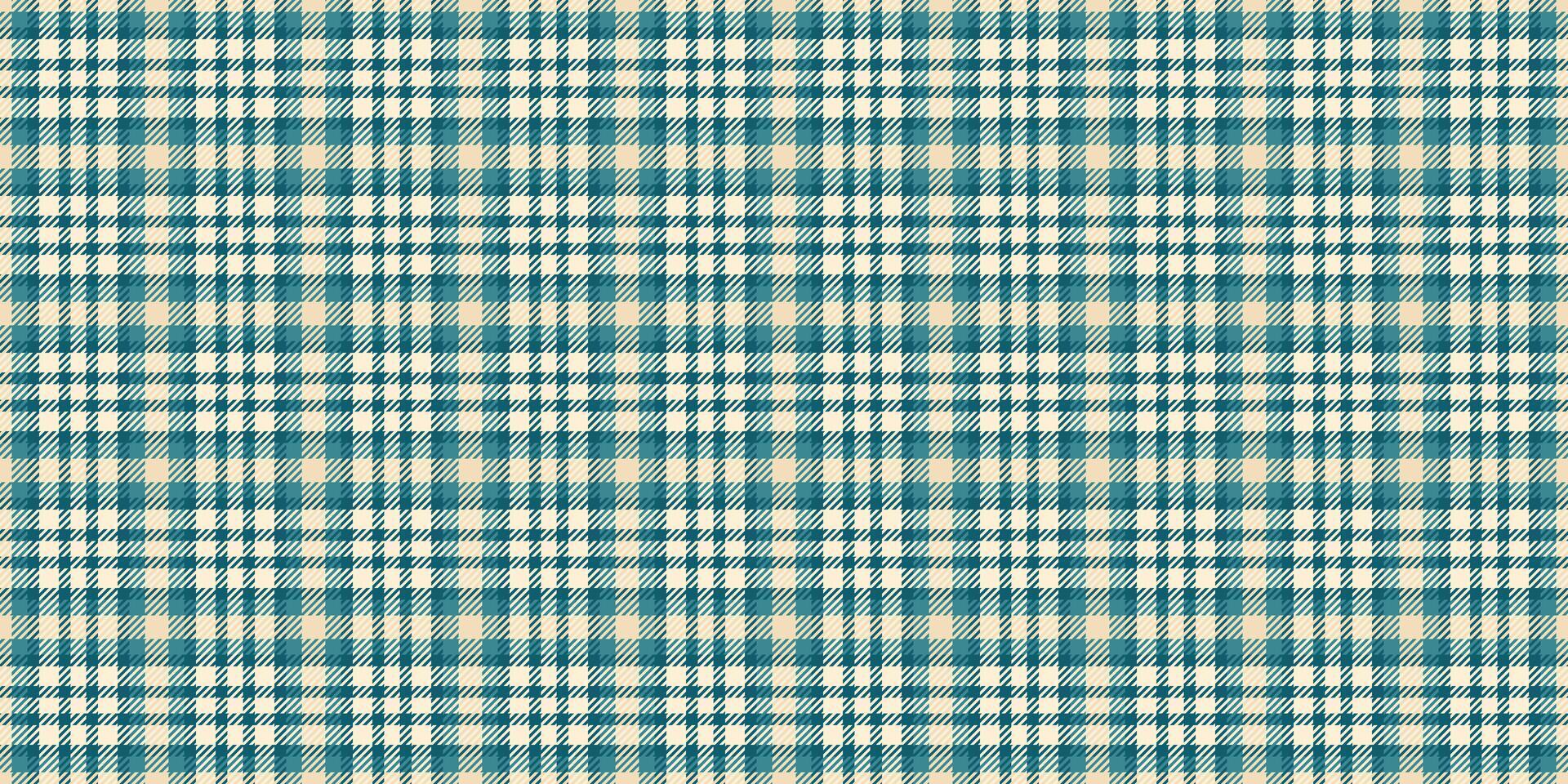 Apparel plaid pattern fabric, scrap background tartan. Performance seamless texture textile check in cyan and papaya whip colors. vector