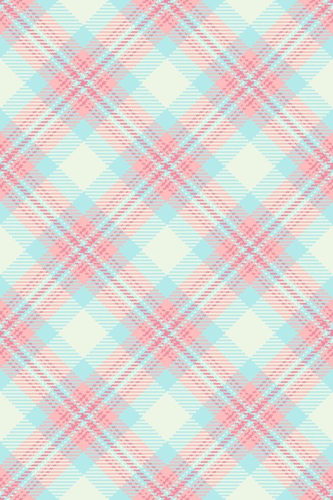Intense tartan seamless check, day textile fabric pattern. Seventies texture background plaid in light and white colors. vector