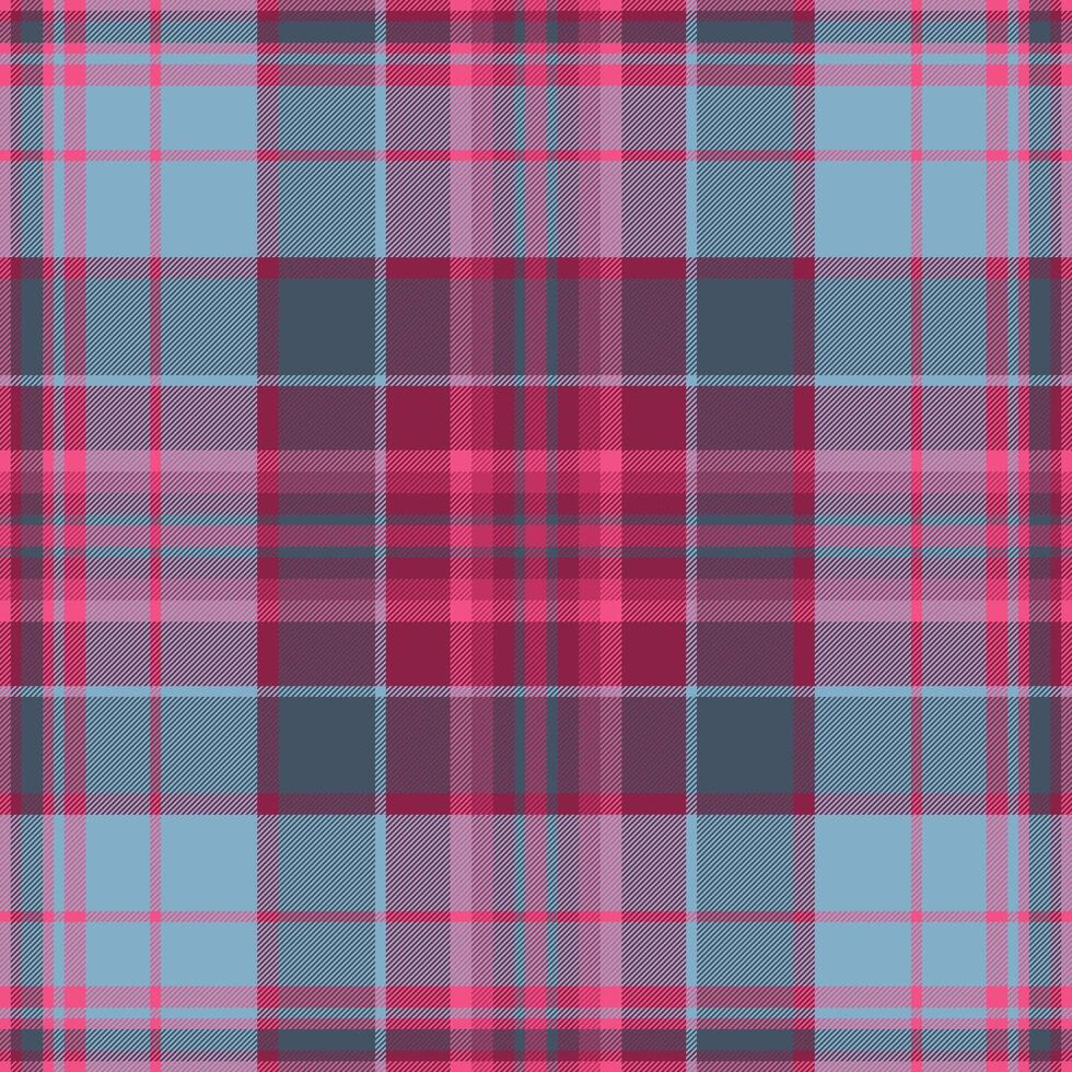 Vibrant pink and blue plaid pattern. Perfect for textile design, fashion, and website backgrounds. This seamless texture offers a sophisticated yet playful aesthetic. vector