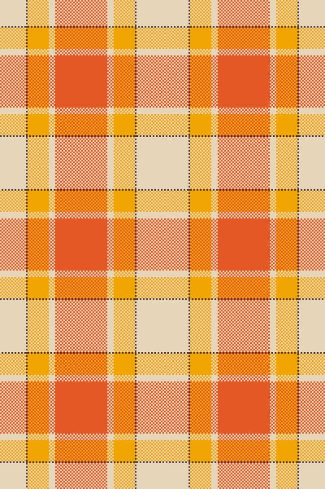 Pure check background textile, brazil texture plaid pattern. Cowboy seamless fabric tartan in light and orange colors. vector
