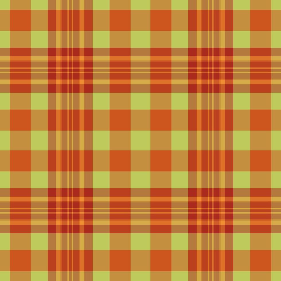 Indoor seamless fabric, fiber tartan plaid check. Costume pattern textile texture background in orange and amber colors. vector
