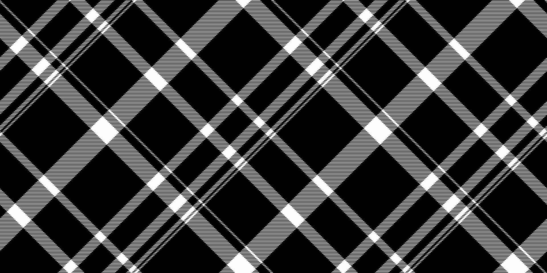 Pure fabric textile tartan, apparel background check. Warmth pattern seamless plaid texture in black and white colors. vector