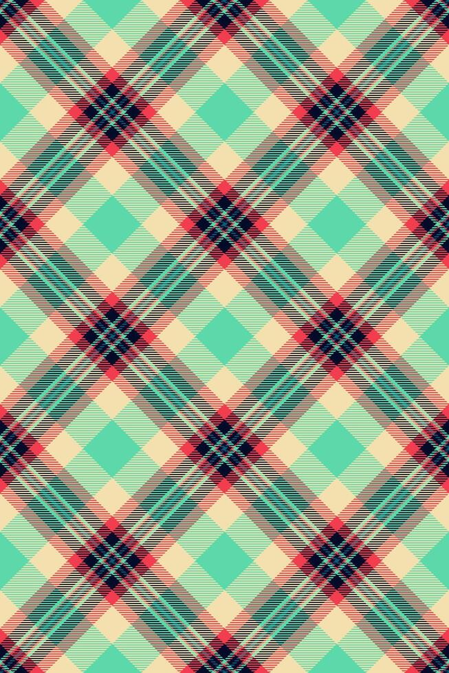 Overlay check tartan background, floor plaid pattern texture. Filigree fabric seamless textile in wheat and mint colors. vector