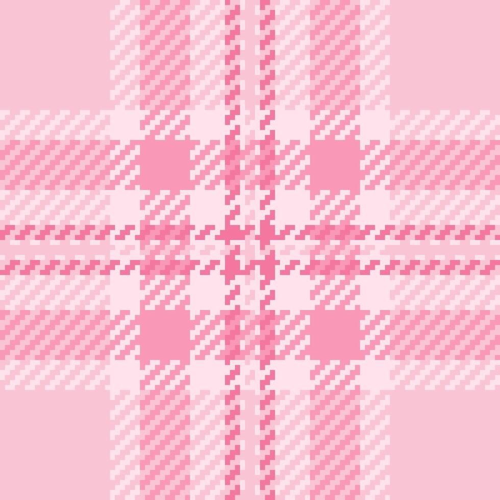 Delightful pink plaid pattern, perfect for textile design, fashion, or stationery. This soft, romantic texture evokes feelings of warmth and femininity. vector