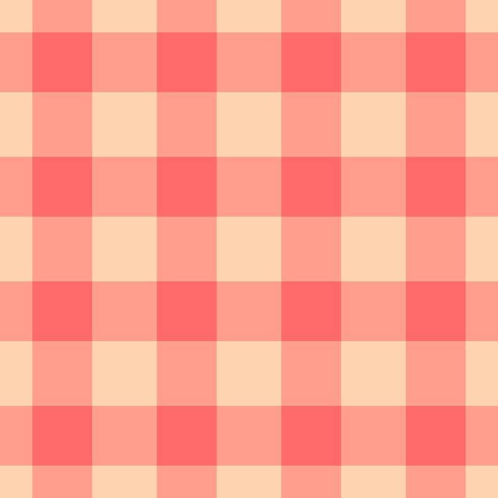 Warp tartan texture background, ethnic check textile pattern. Duvet cover seamless plaid fabric in red and orange colors. vector