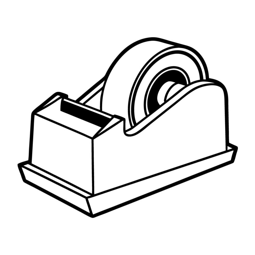 simple desktop tape dispenser illustration office supply tool for adhesive tape dispensing vector