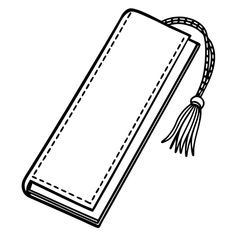 Minimalist bookmark design with tassel, book page holder, reading accessory vector