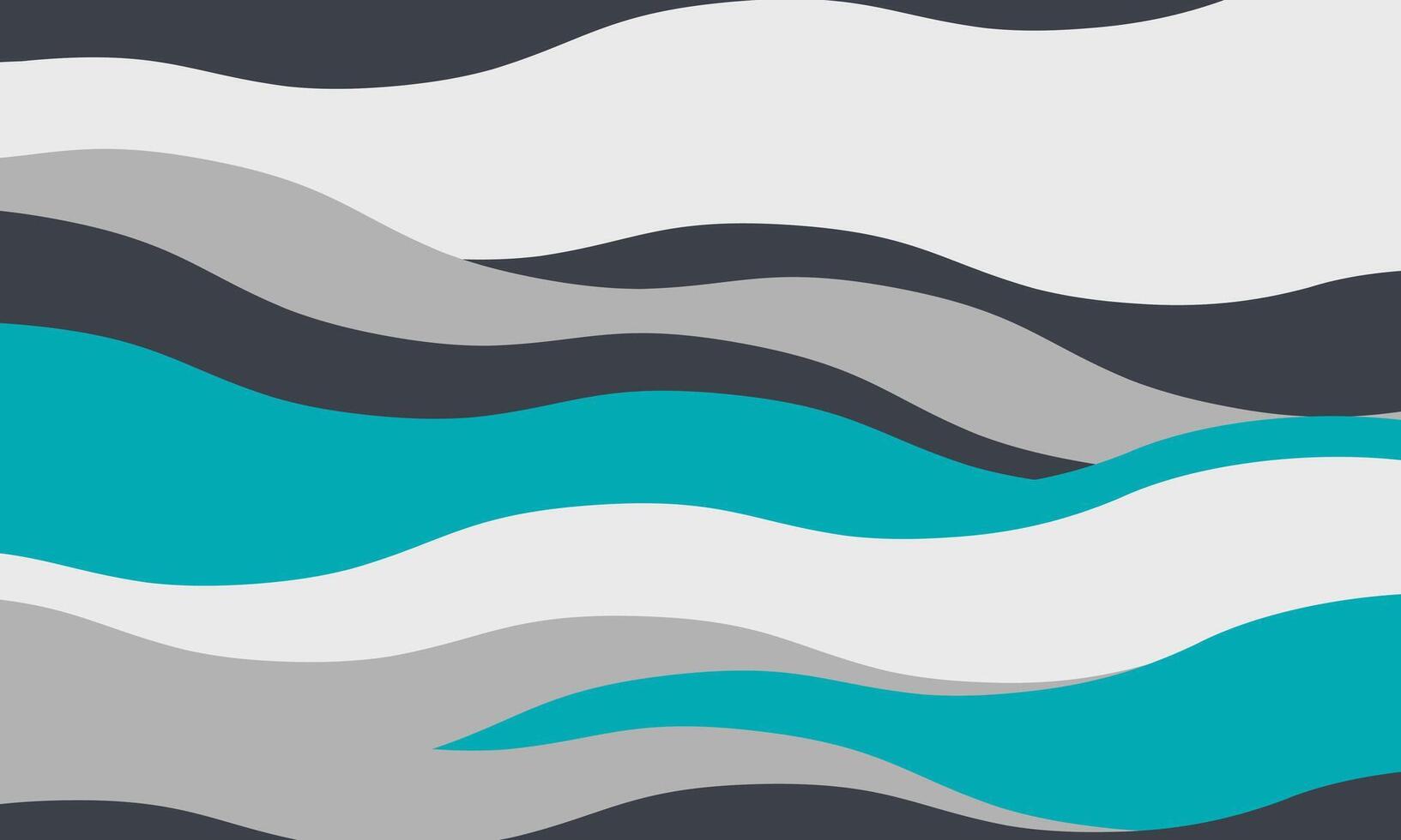 Abstract flowing wave pattern in teal, gray, and dark gray. Stylish graphic design perfect for backgrounds, website headers, presentations, or print projects. vector