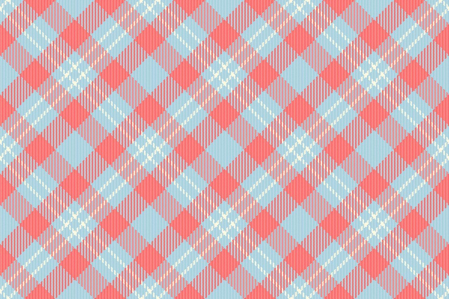 Vibrant coral and pale blue plaid pattern. Perfect for textile design, website backgrounds, or fashion projects. vector