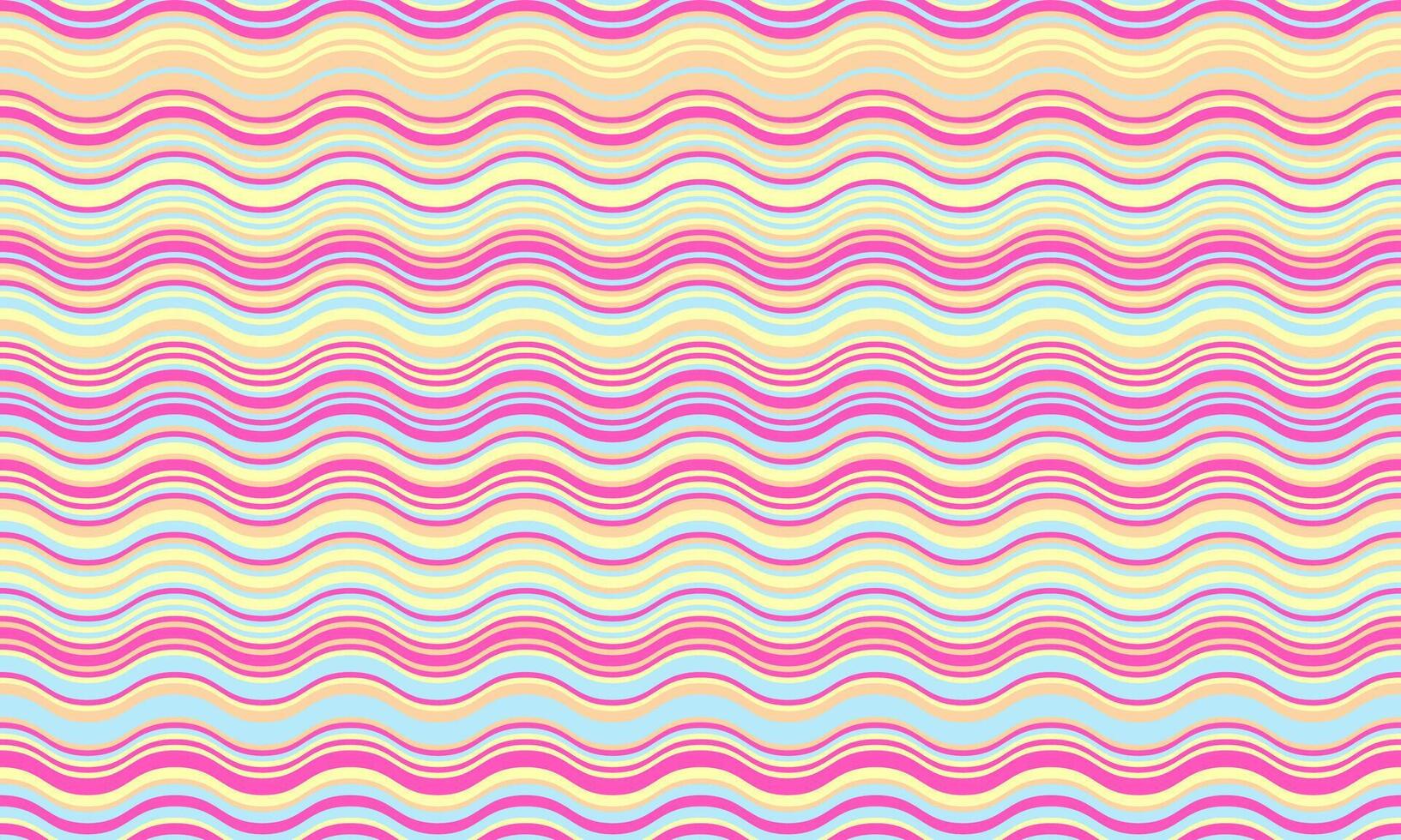 Vibrant pastel wave pattern. Seamless design ideal for textile prints, website backgrounds, or playful branding. Evokes feelings of joy and optimism. vector
