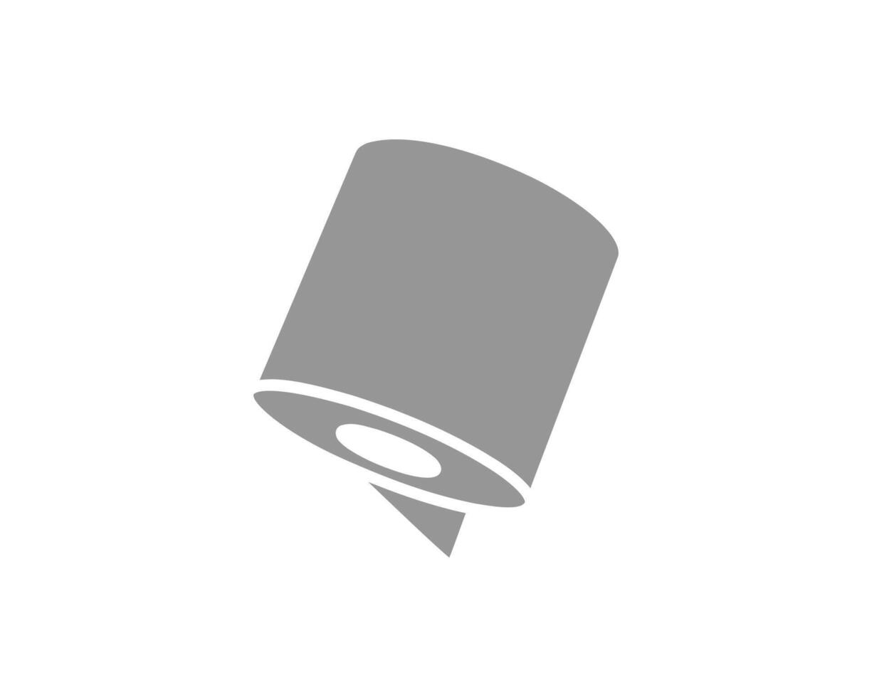 A minimalist grey icon of a roll of paper, perfect for representing hygiene, cleanliness, or the concept of fresh starts. vector
