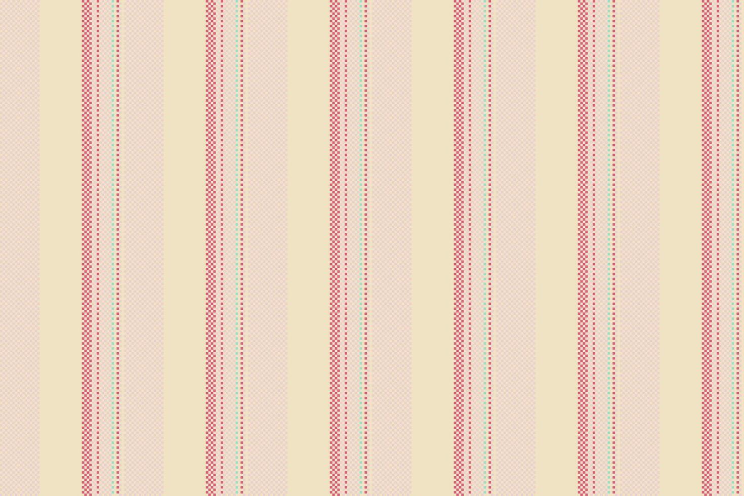 Romantic lines background, curve seamless fabric vertical. India pattern stripe textile texture in light and red colors. vector