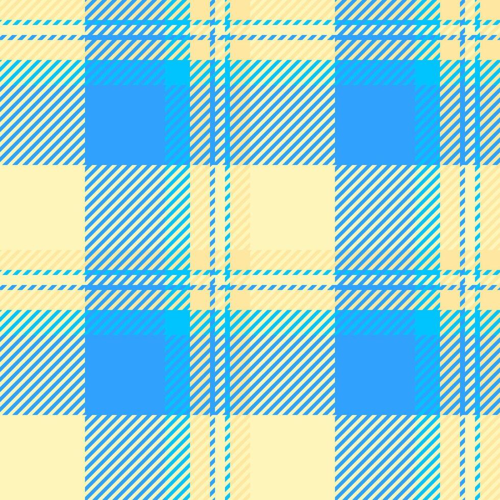 Vibrant pastel blue and yellow plaid pattern. Perfect for textile design, website backgrounds, or fashion illustrations. This cheerful, seamless texture evokes feelings of warmth and summer. vector