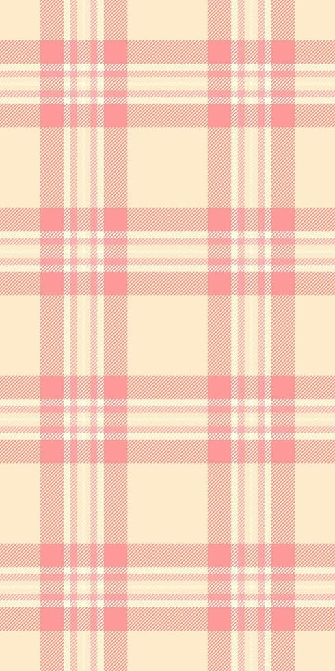 Delicate pastel pink and cream plaid pattern. Perfect for textile design, fashion, branding, and website backgrounds. This soft, subtle texture evokes feelings of calmness and femininity. vector