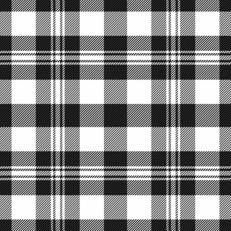 Stylish black and white plaid pattern. Perfect for textile design, apparel, website backgrounds, or packaging. This classic, timeless design offers versatility and sophistication. vector
