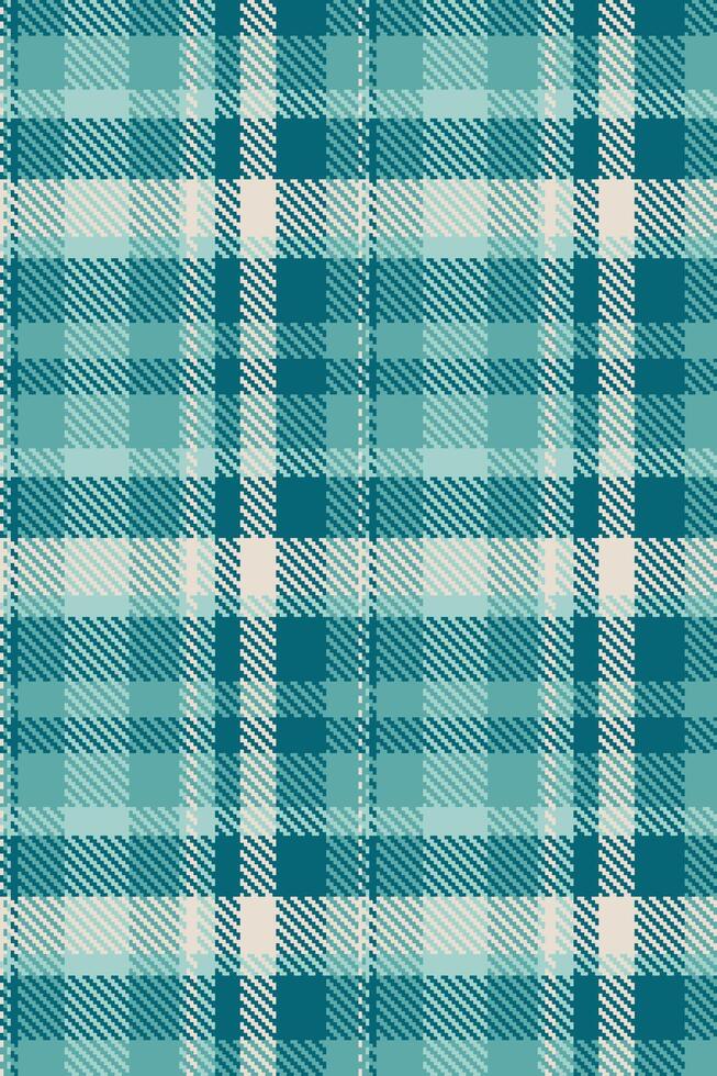 Dimensional texture seamless, occupation textile check background. Deluxe pattern fabric plaid tartan in light and cyan colors. vector