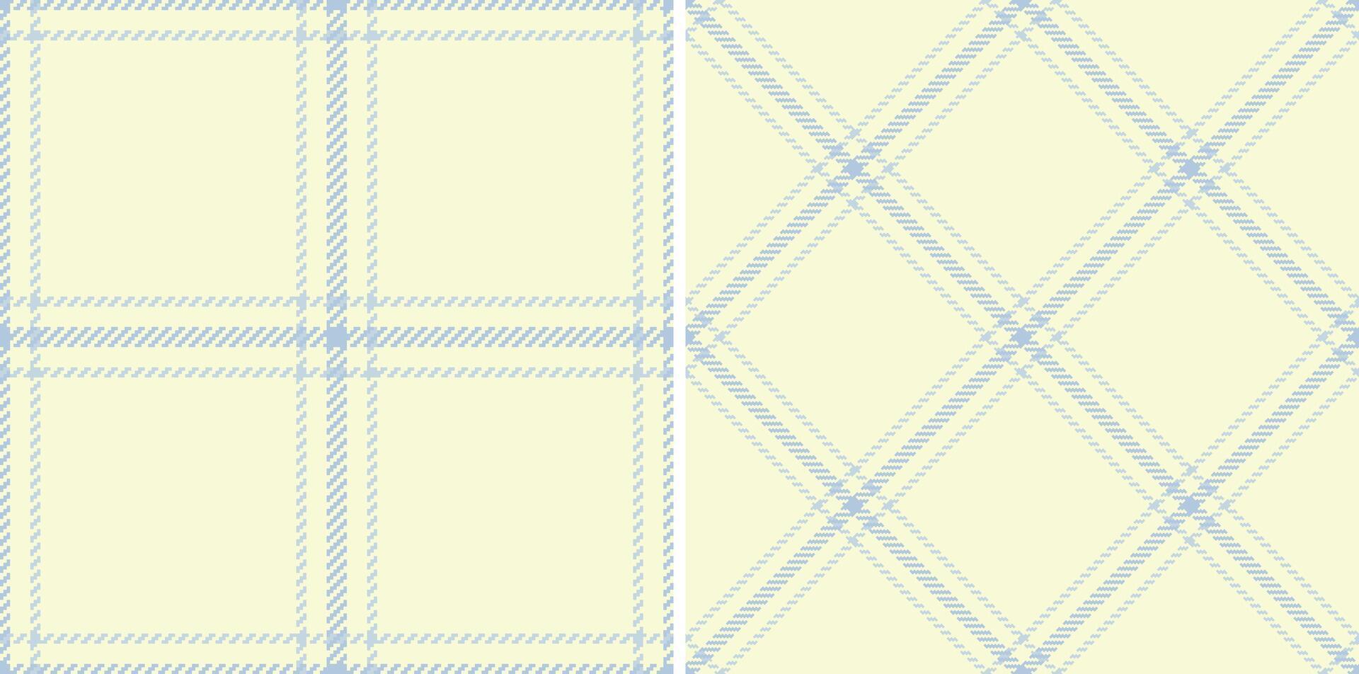 Elegant pastel blue and yellow plaid patterns. Versatile seamless textures ideal for fabric design, website backgrounds, stationery, or packaging. vector