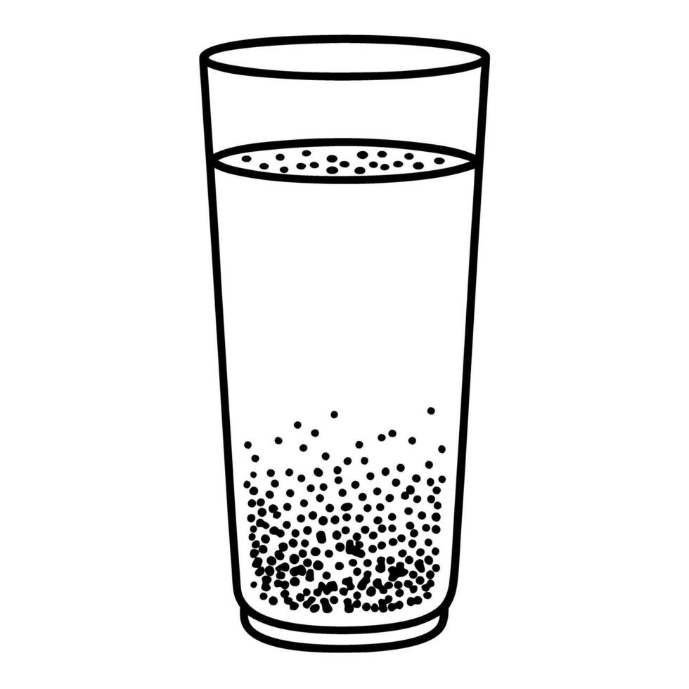 bubble tea glass with tapioca pearls, line art drawing asian beverage drink concept vector