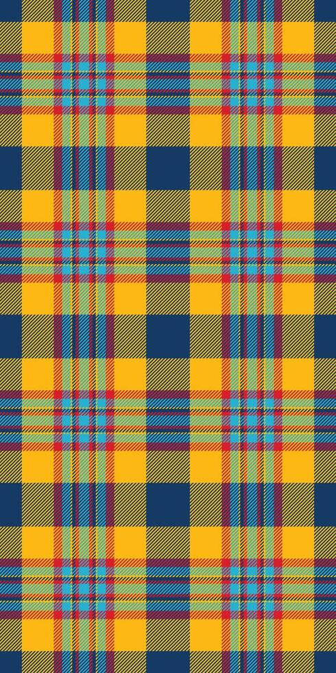 Vibrant yellow and blue plaid pattern. Perfect for textile design, fashion, or website backgrounds. This cheerful, geometric texture evokes feelings of warmth and energy. vector