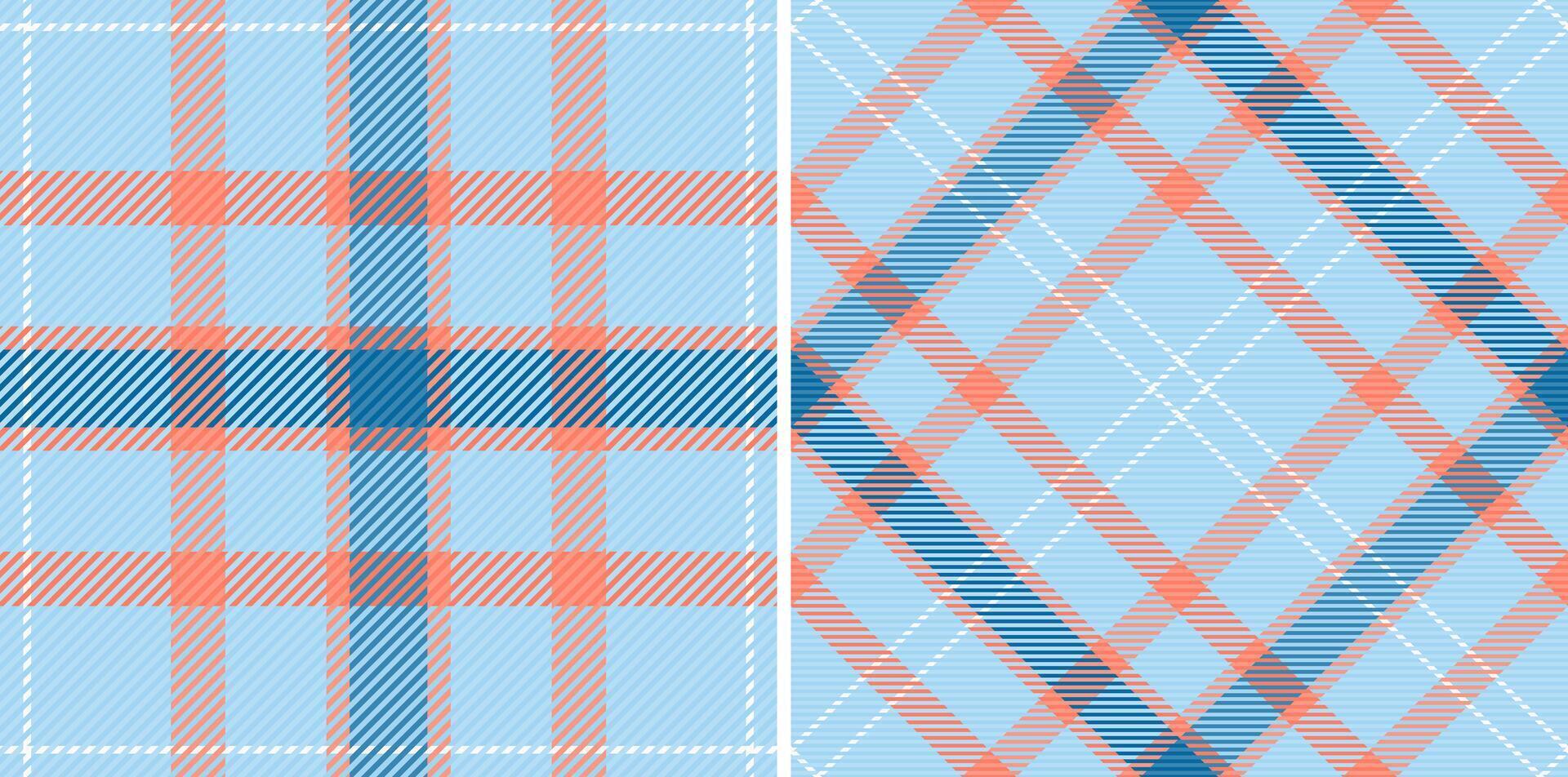 Pair of seamless pastel plaid patterns. Perfect for textile design, website backgrounds, or crafting projects. vector