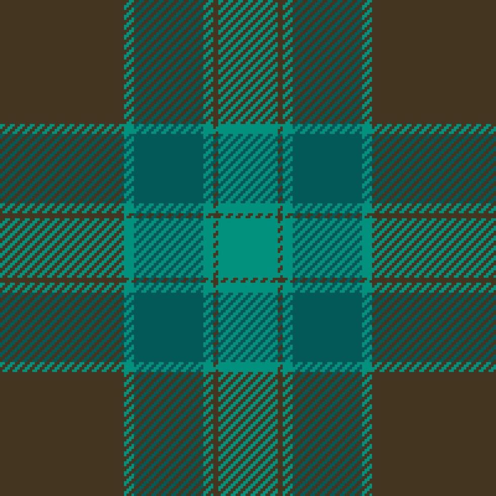 Stylish teal and brown plaid pattern. Perfect for textile design, fashion, home decor, or website backgrounds. This versatile image evokes a sense of heritage and sophistication. vector