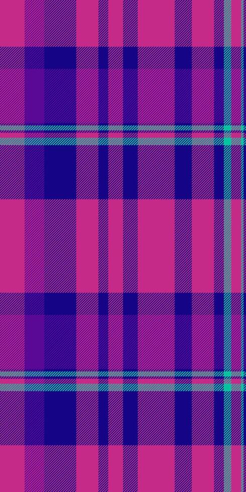 Christmas seamless background , print fabric texture pattern. Repetition tartan plaid textile check in pink and indigo colors. vector