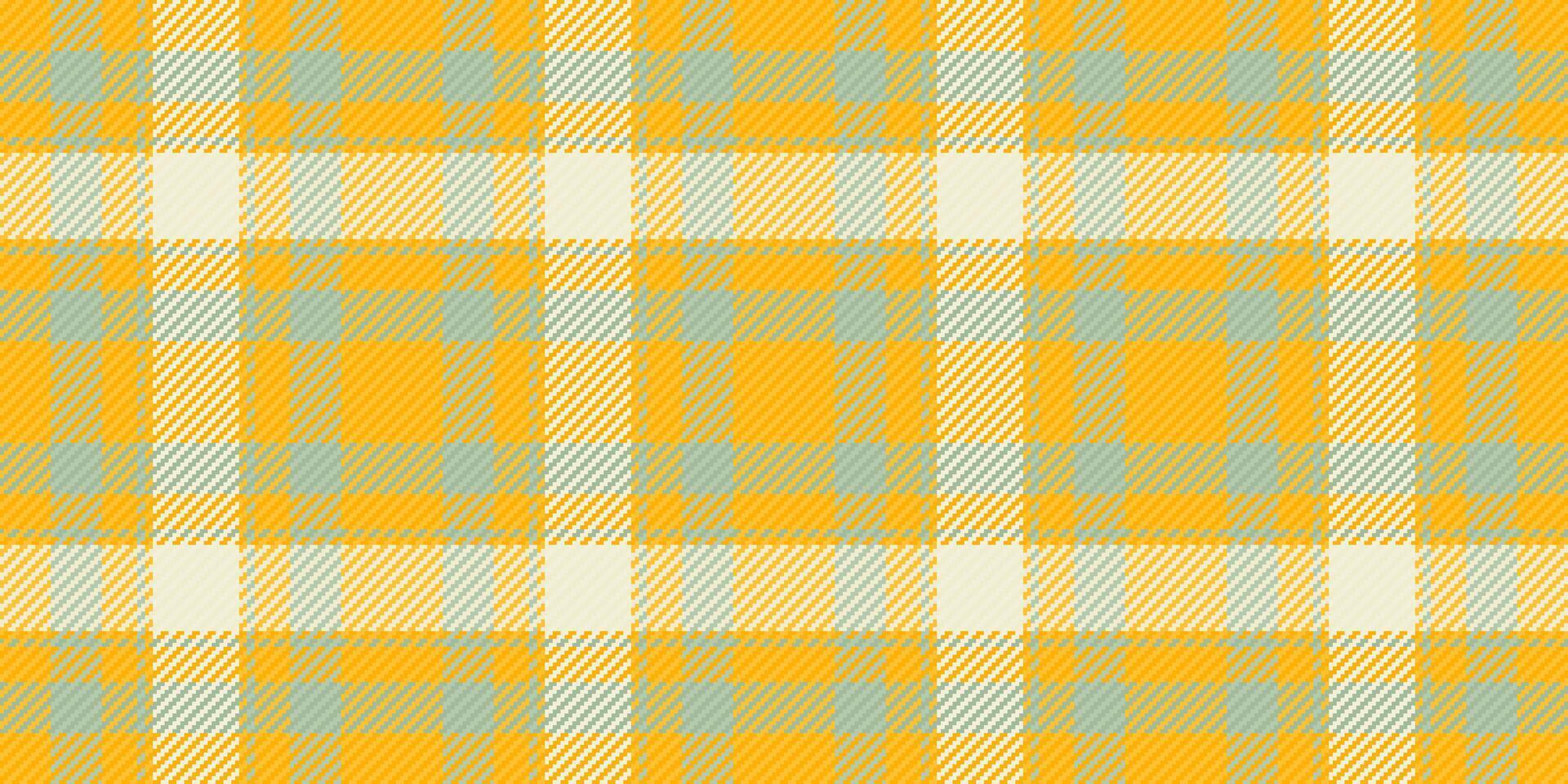 Vibrant yellow and teal plaid pattern. Perfect for textile design, website backgrounds, or crafting projects. This cheerful, seamless texture evokes feelings of warmth and optimism. vector