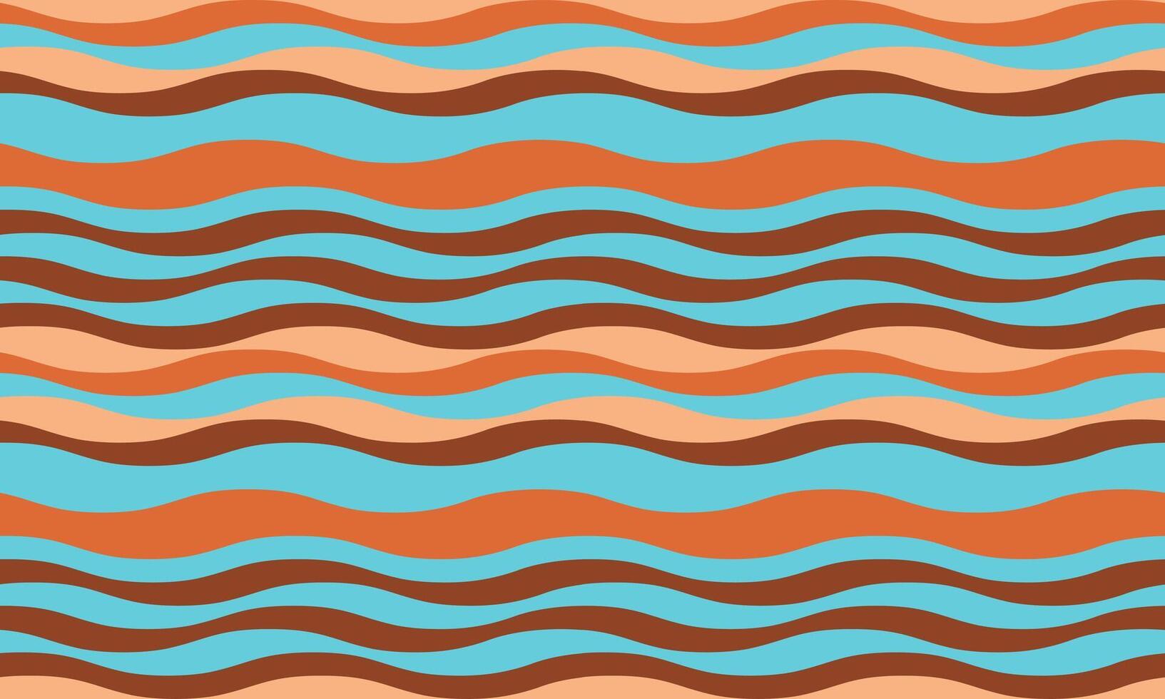 Vibrant wavy stripes in earthy tones create a dynamic, retroinspired pattern. Perfect for website backgrounds, textile designs, or any project needing a playful yet sophisticated aesthetic. vector