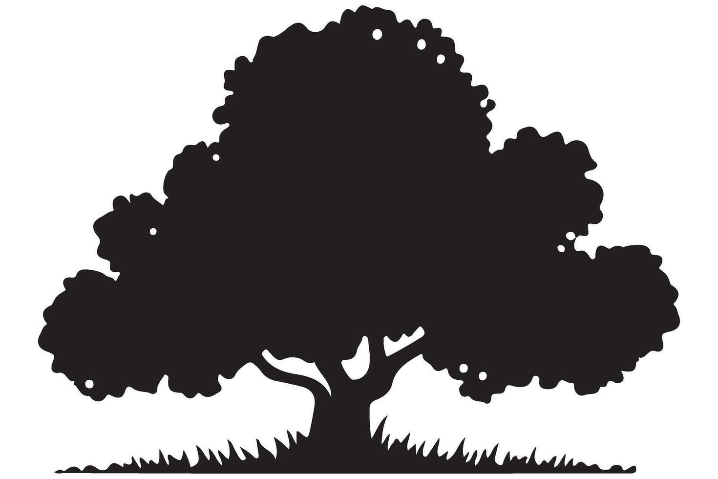Silhouette of a Big Tree Illustration Graphic Design Template vector