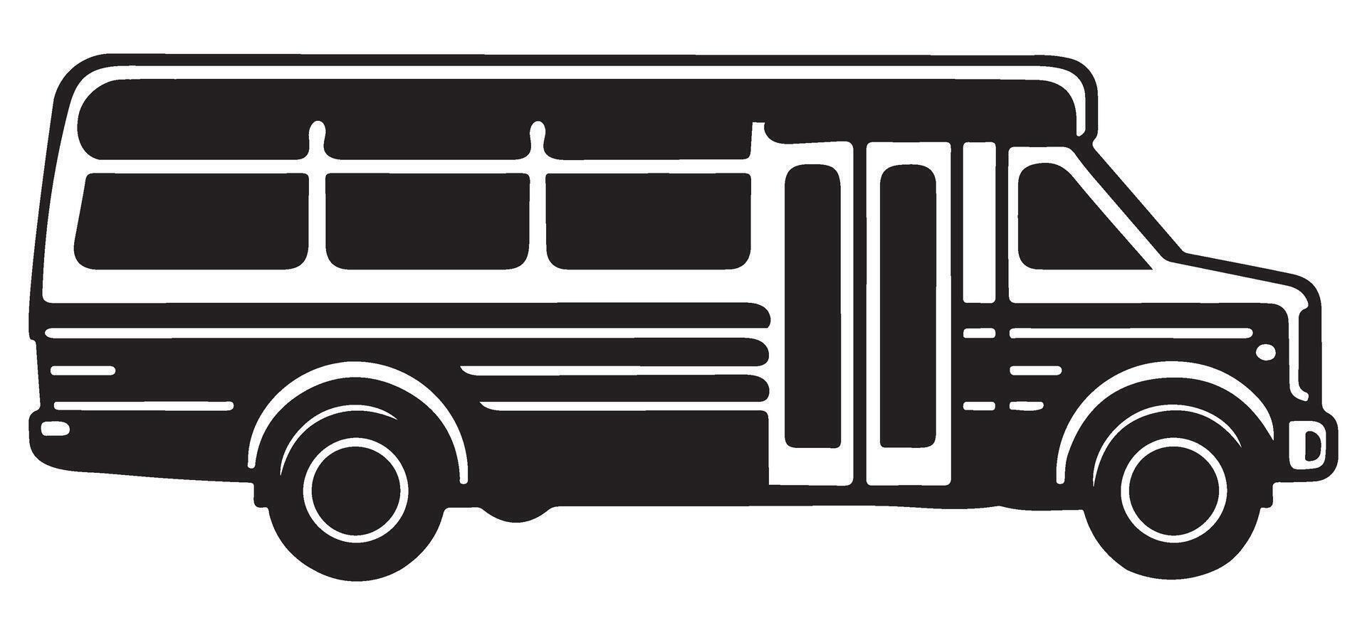 Silhouette Shuttle Bus Illustration Providing Transport and Group Travel vector