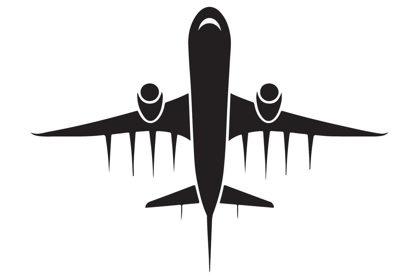 Airplane Silhouette Illustration for Air Travel and Aviation Design vector