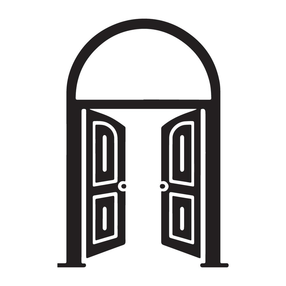 Open door image illustrating opportunity pathway concept with archway style vector