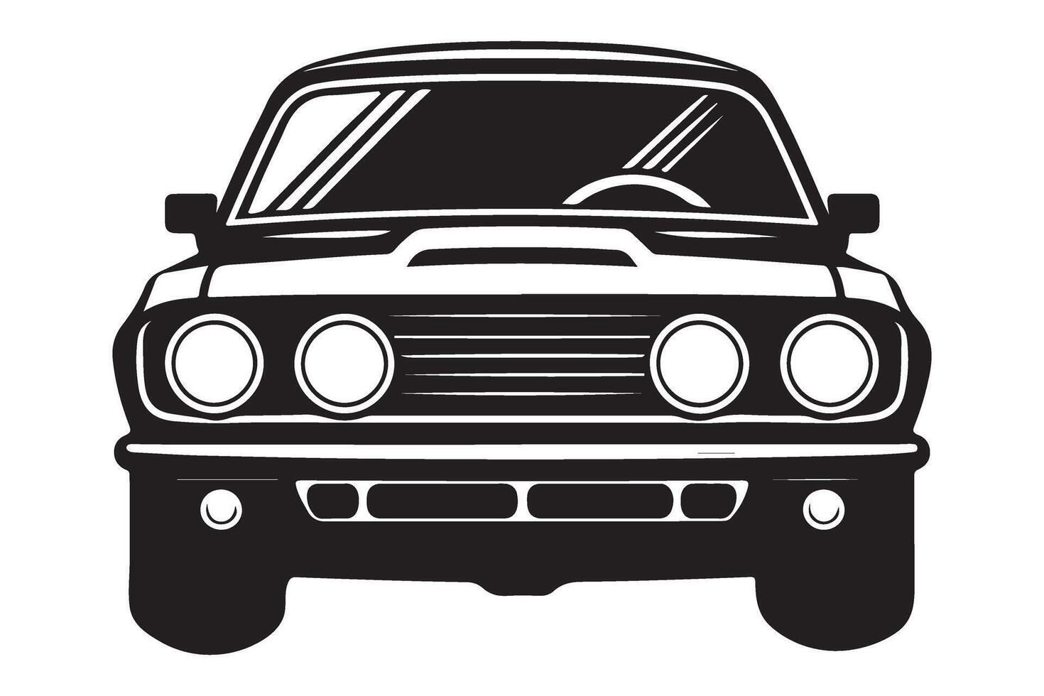 Classic Muscle Car Silhouette Illustration of Vintage Automobile Icon vector