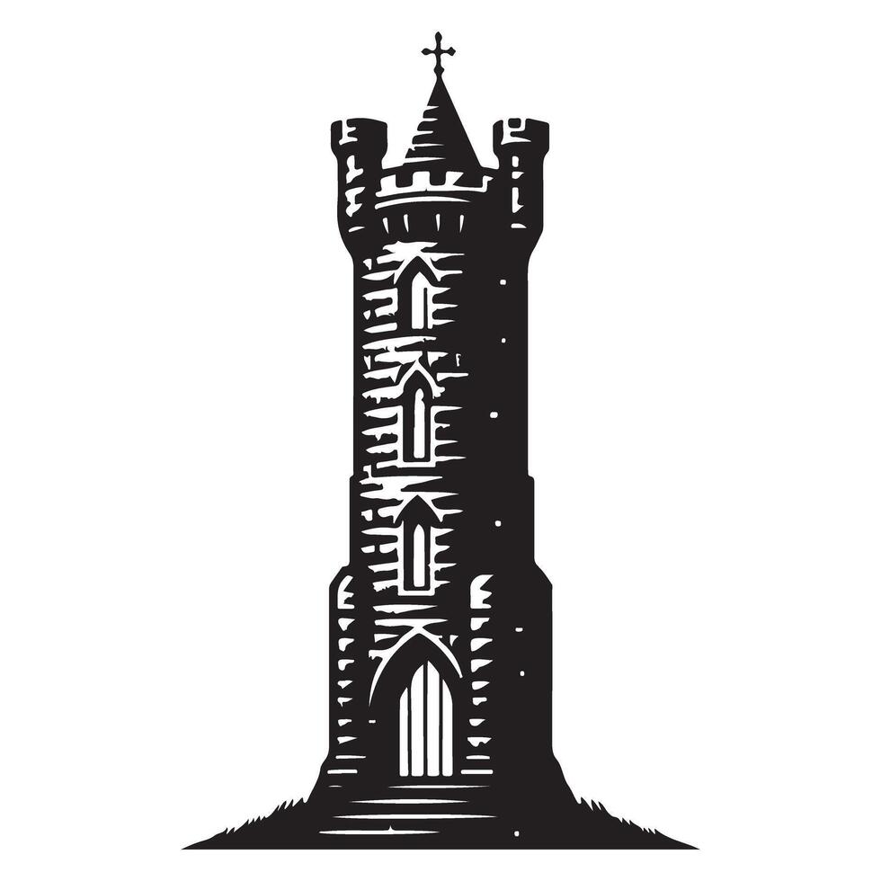 Majestic medieval castle tower architecture illustration design element vector