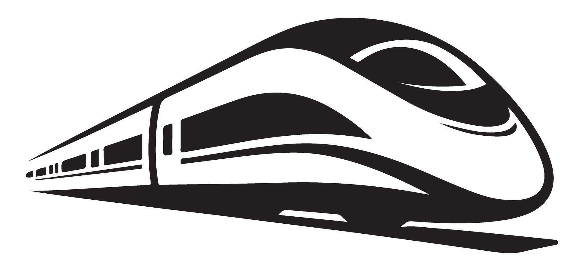 Modern Train Silhouette Illustration for Transportation Design Projects vector