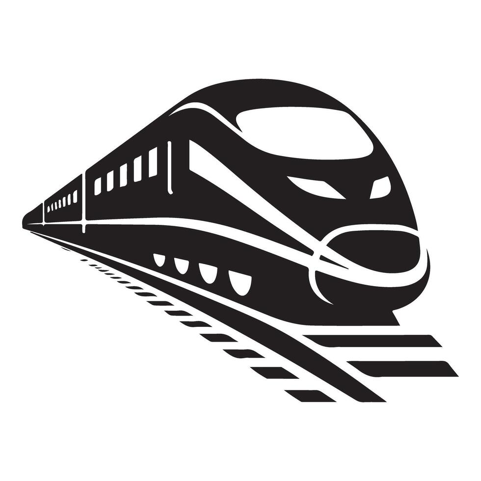 High Speed Train Silhouette Illustration Modern Transportation Design vector