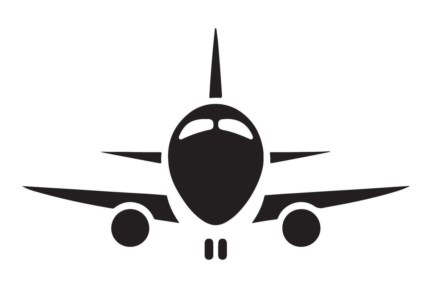 Front View Airplane Graphic For Travel Industry Use vector