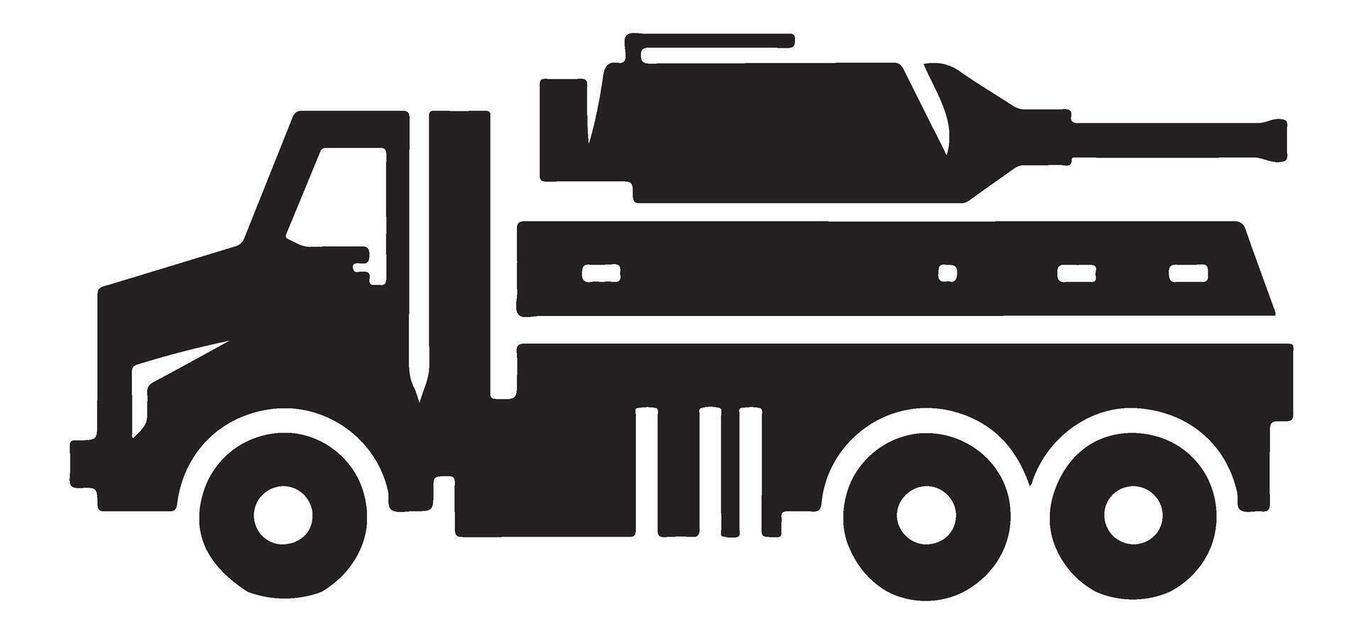 Military Vehicle Silhouette Illustration for Defense and Security vector