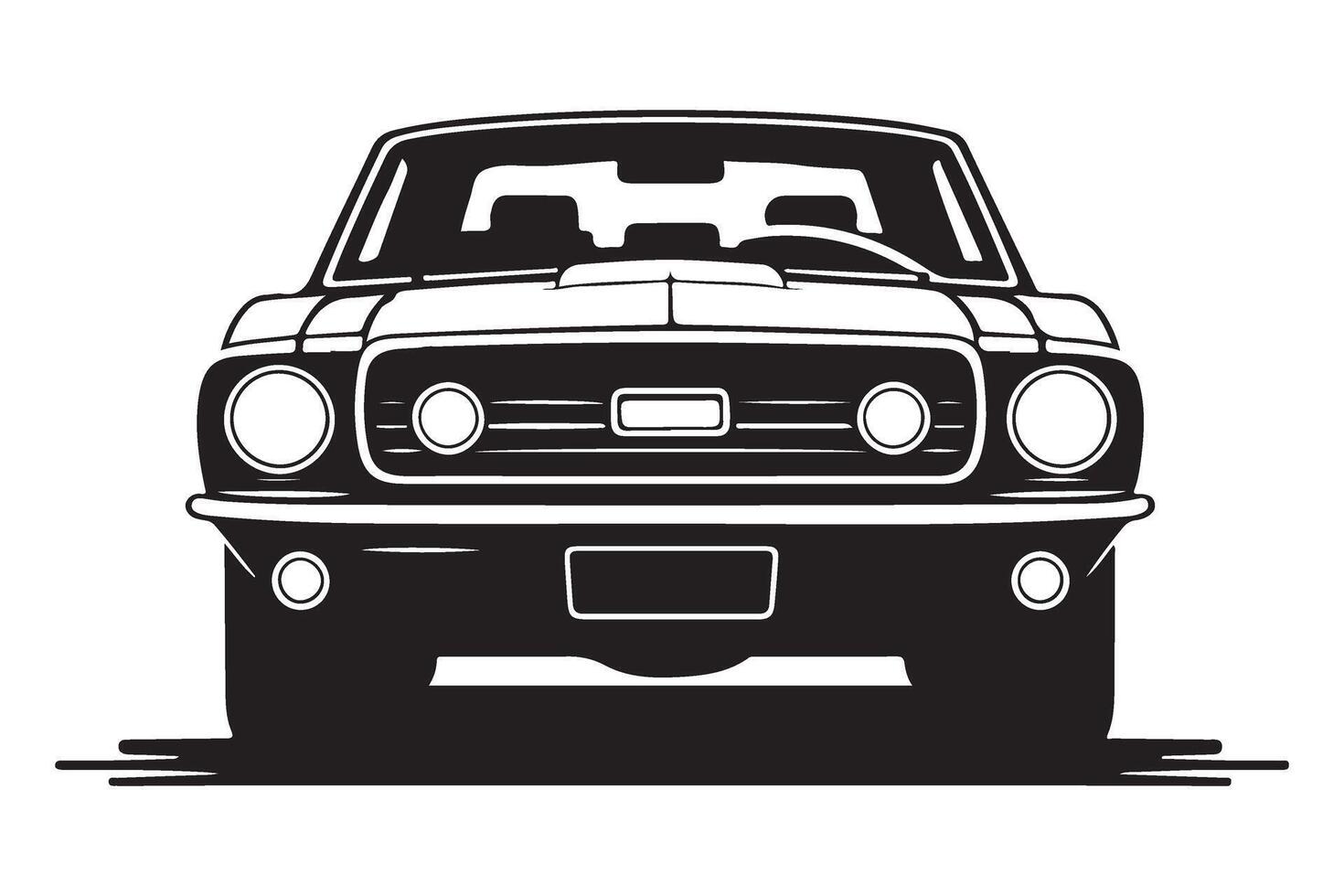 Classic Mustang Car Silhouette Illustration for Automotive Enthusiasts vector