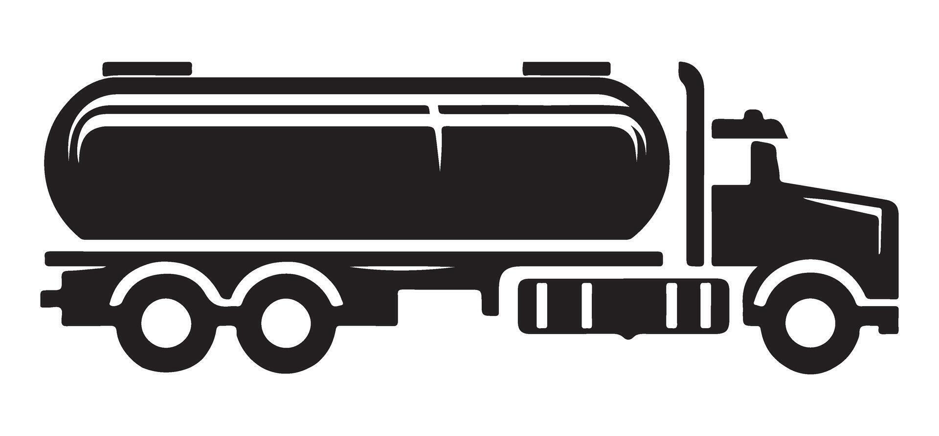 Tanker Truck Silhouette Illustration for Logistics and Transport vector