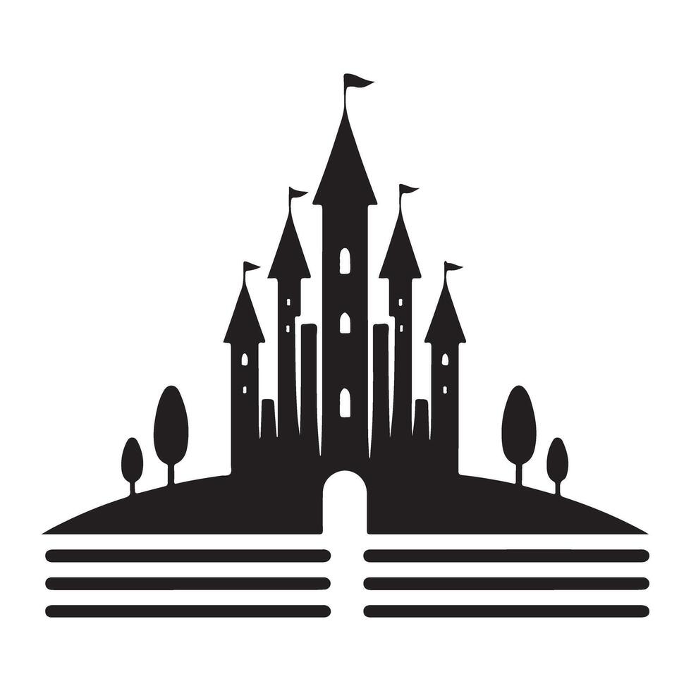 Fantasy Castle Illustration on a Book Pages Mystical Kingdom vector