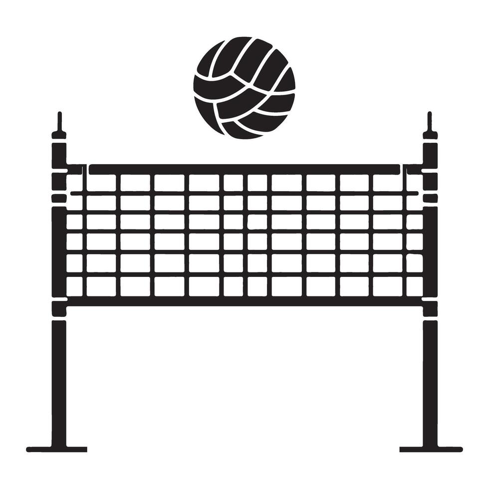 Volleyball Net and Ball Illustration for Sports and Recreation Activity vector