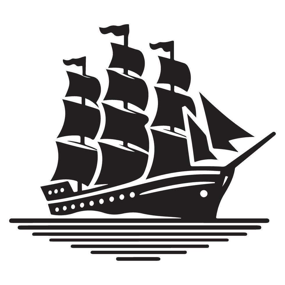 Majestic Tall Ship Illustration Sailing Vessel Maritime Adventure vector