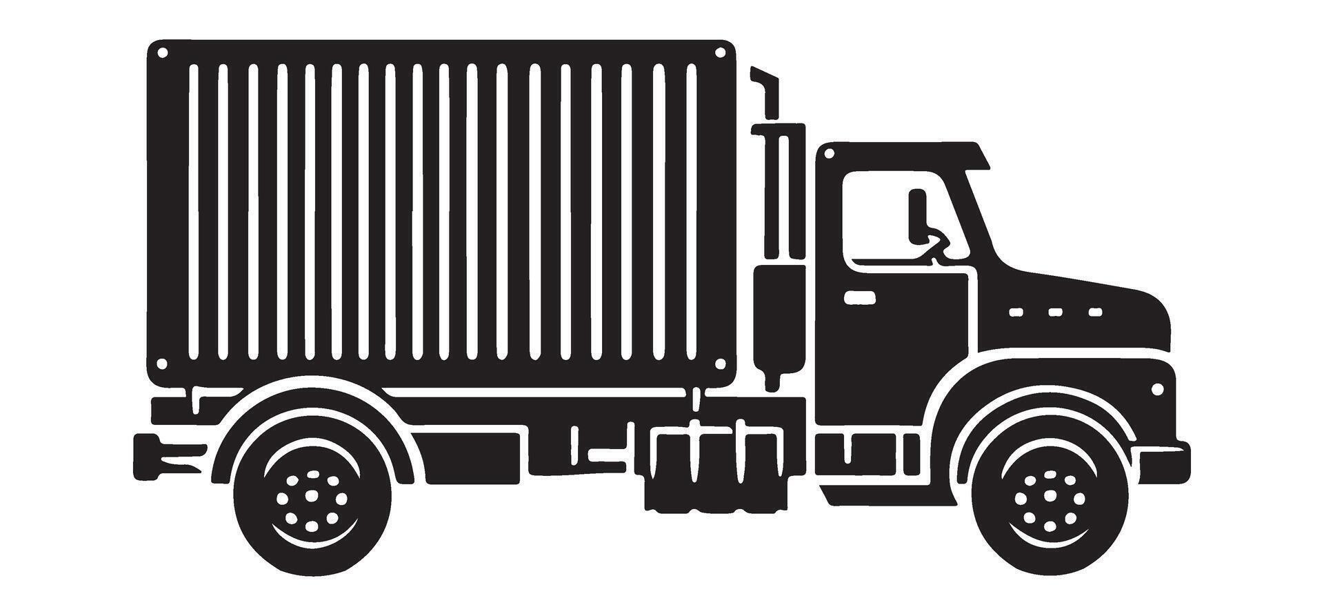 Commercial Delivery Truck Silhouette Illustration for Logistics and Transportation vector