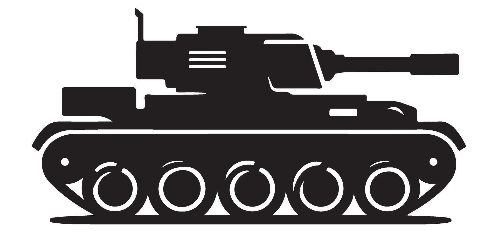 Powerful Heavy Tank Illustration Silhouette for Military Enthusiasts and Collectors vector