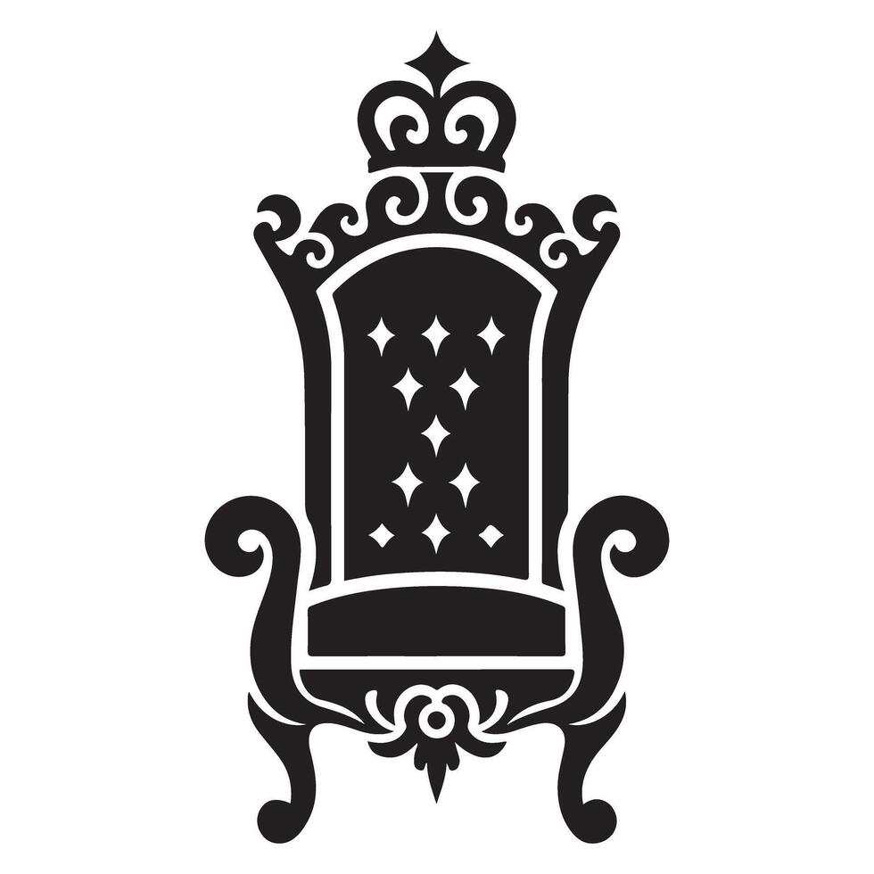 Ornate Throne Silhouette Illustration for Royalty and Leadership Concepts vector